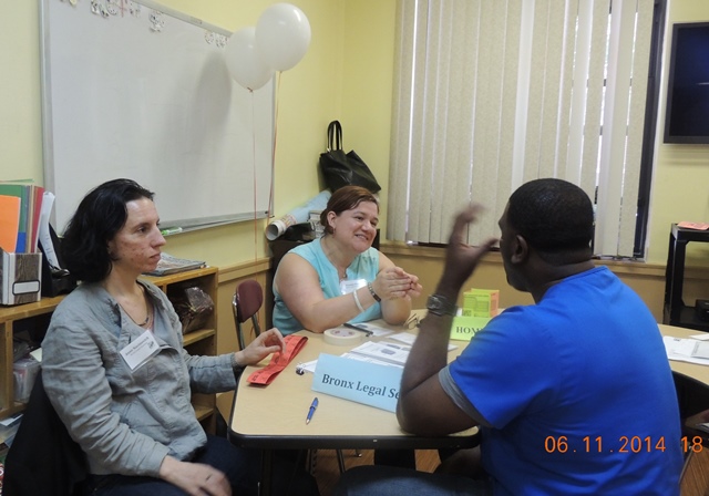 Bronx Legal Services was just one of the nine groups available to assist the 55 credit fair attendees.