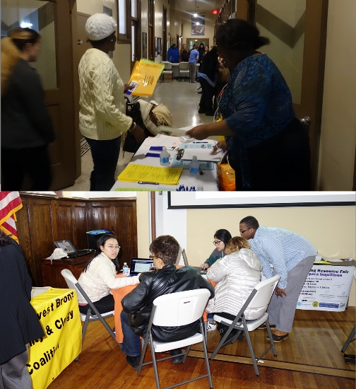 UNHP joined the 10 other groups to provide credit scores and appointments for coaching, information and appointments for the NYC Rent Freeze and Housing Connect accounts. 17 people got their credit scores at the Fair, 13 people made follow up coaching appointments, and 16 people signed up for help with SCRIE/DRIE and Housing Connect.