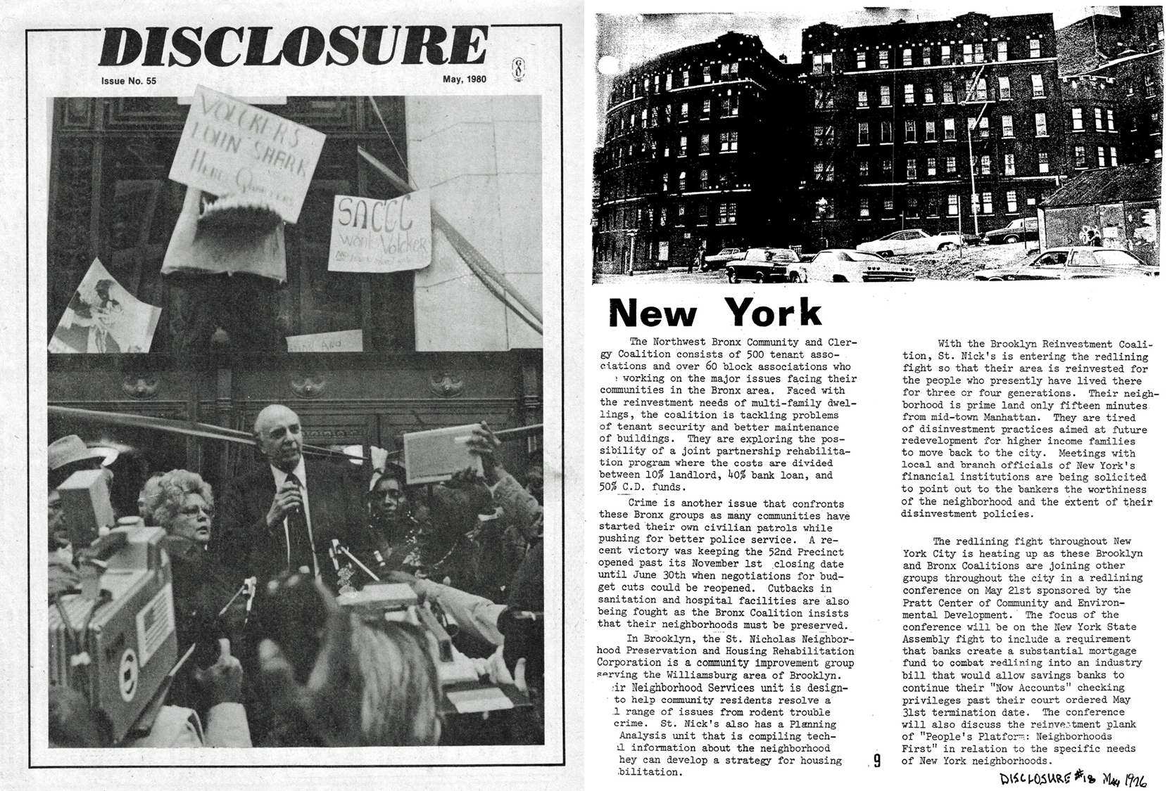 Cover of the May 1980 issue of Disclosure. Image courtesy of Ted Wysocki. A profile of NWBCCC from the May 1976 issue of Disclosure. Image courtesy of Gregory Jost.