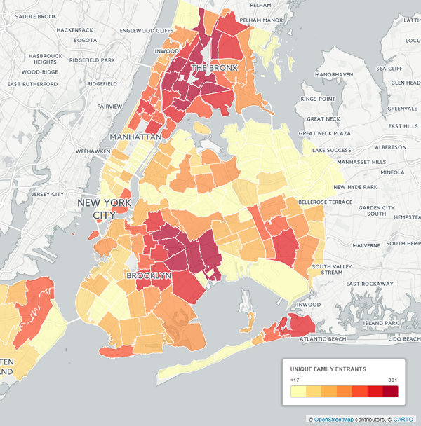 The housing insecurity of Bronx tenants is demonstrated in this Crain’s map. Many homeless shelter residents come from the Bronx.